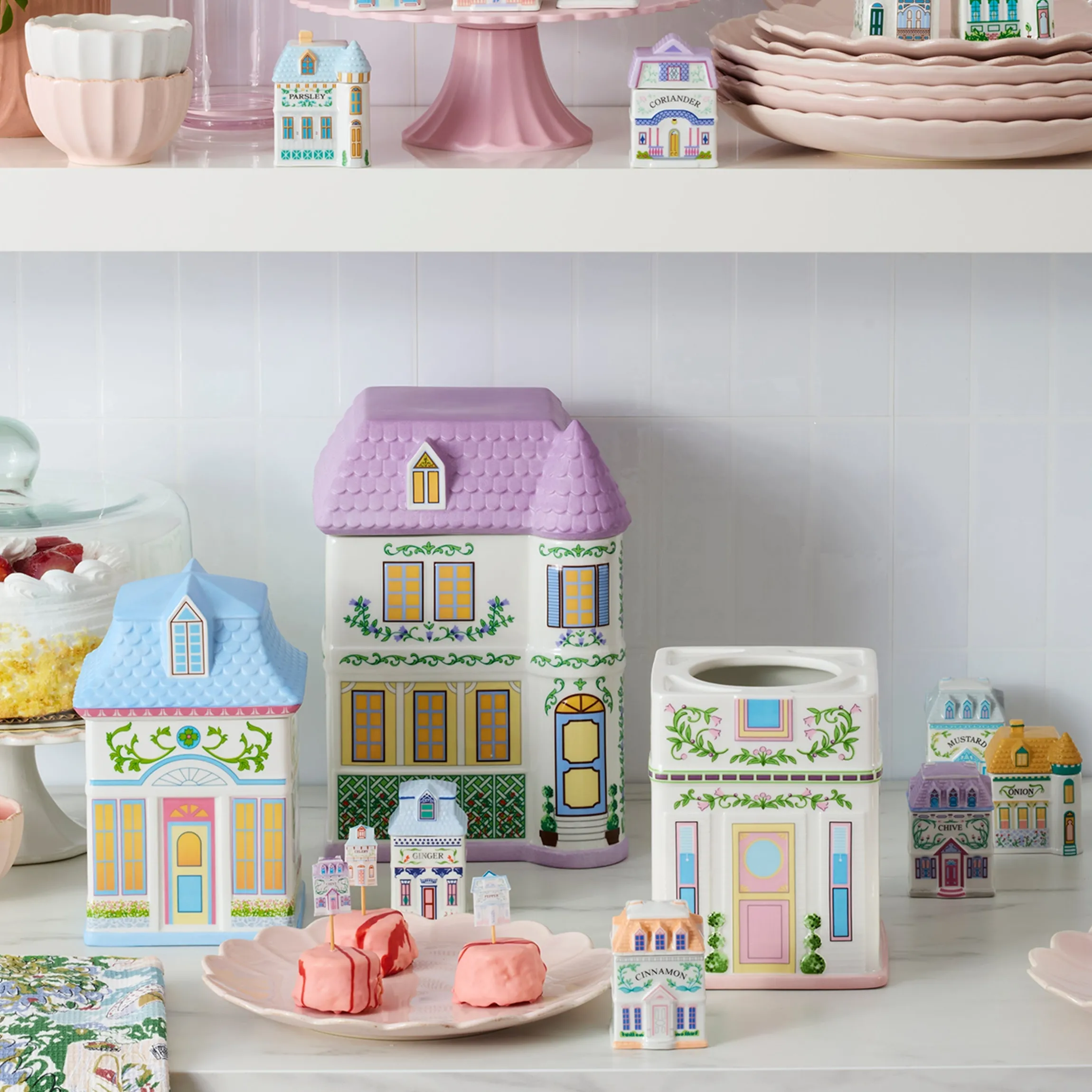Lenox Spice Village House Canisters, Set of 3