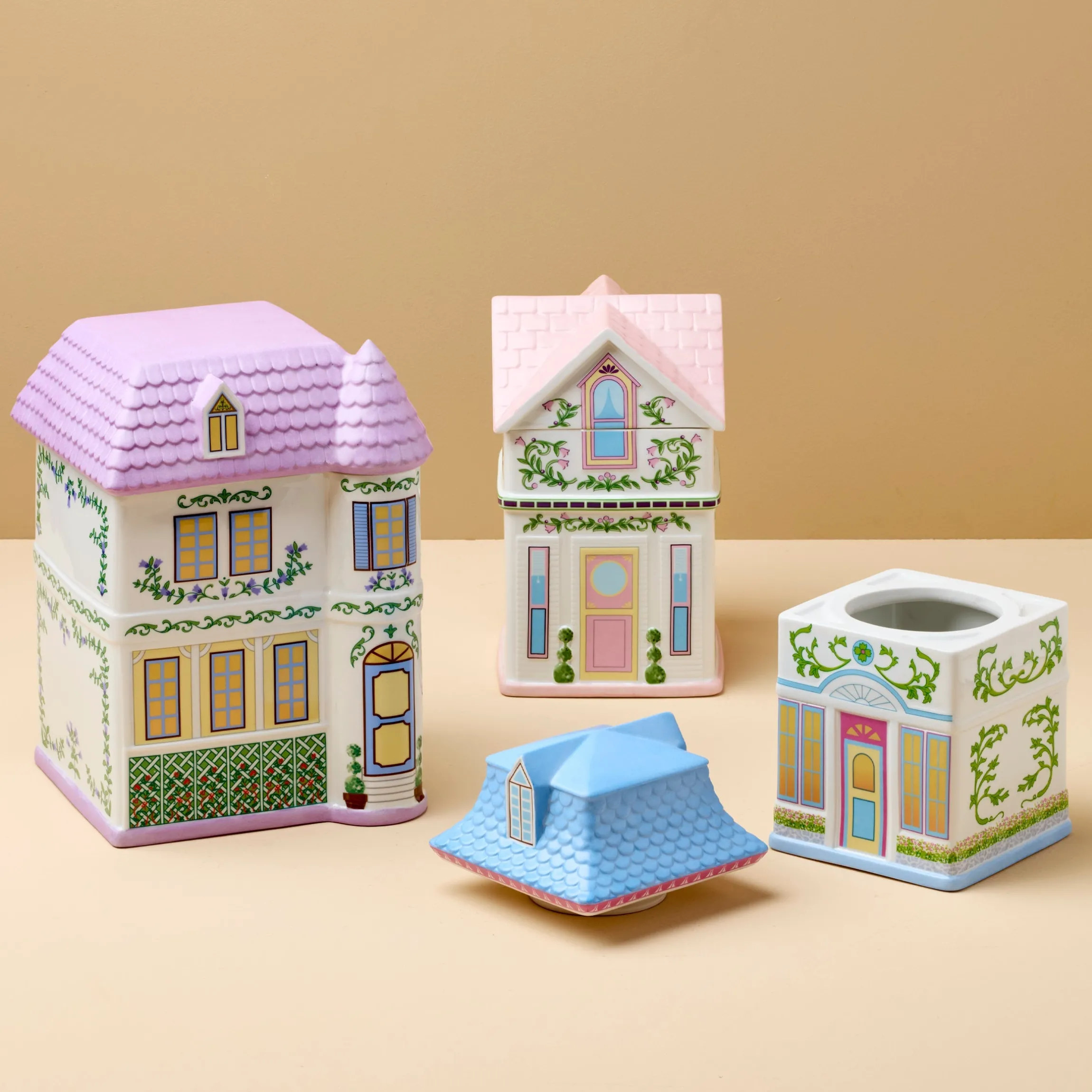 Lenox Spice Village House Canisters, Set of 3