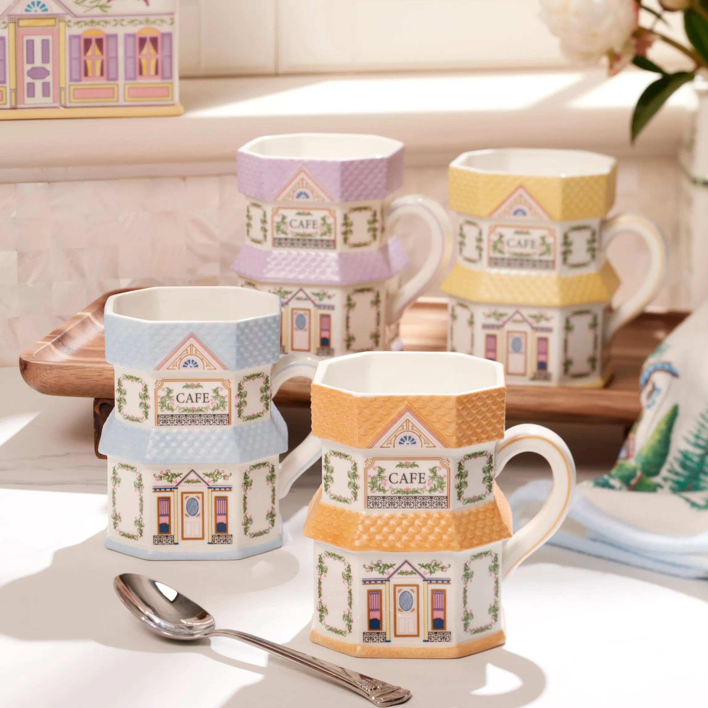 Lenox Spice Village Mugs, Set of 4