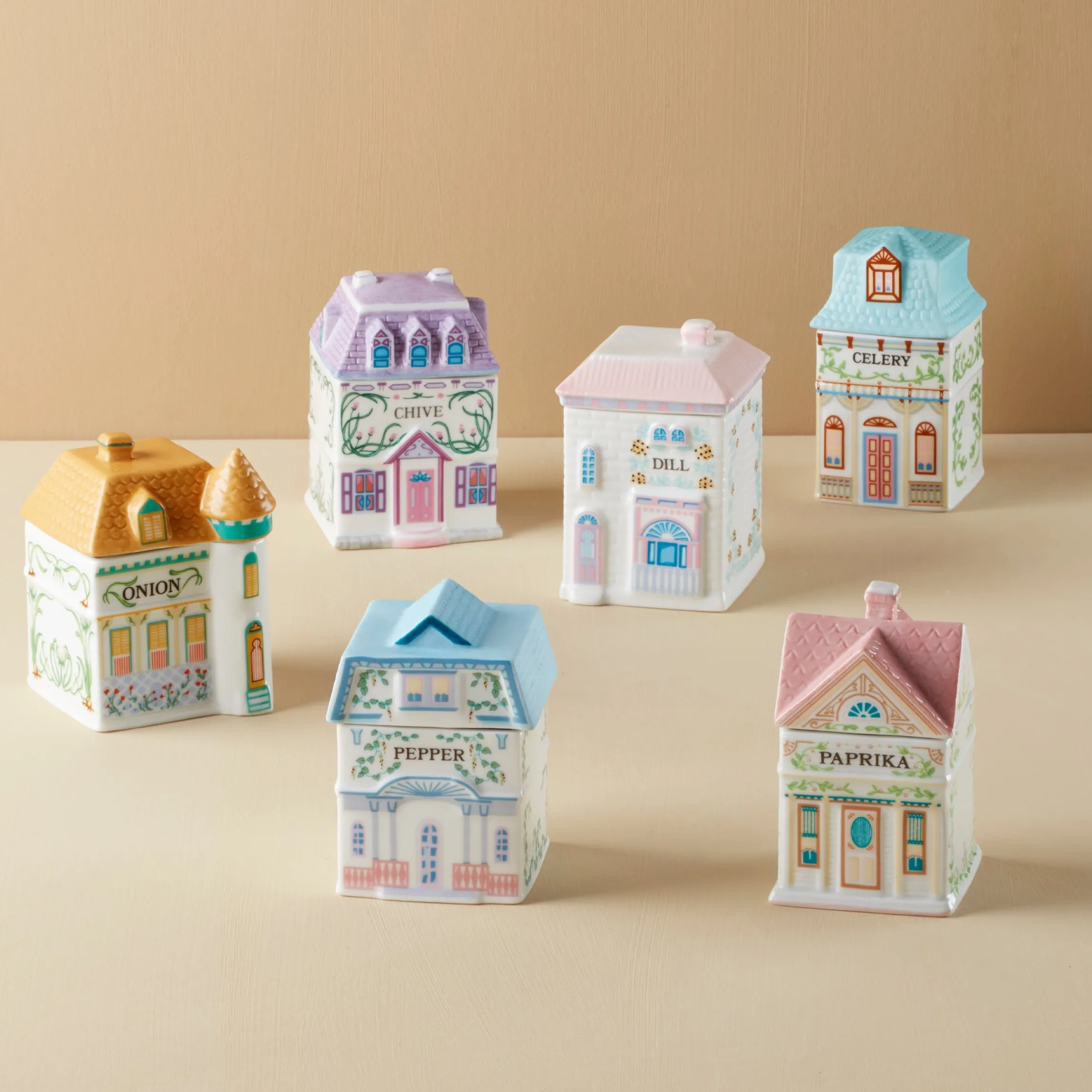 Lenox Spice Village 6-Piece Savory Street Spice Jar Set