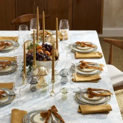Light Gold Tall Taper Candle Holder