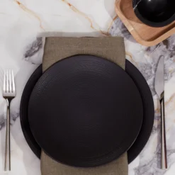 LX Collective Black 12-Piece Dinnerware Set