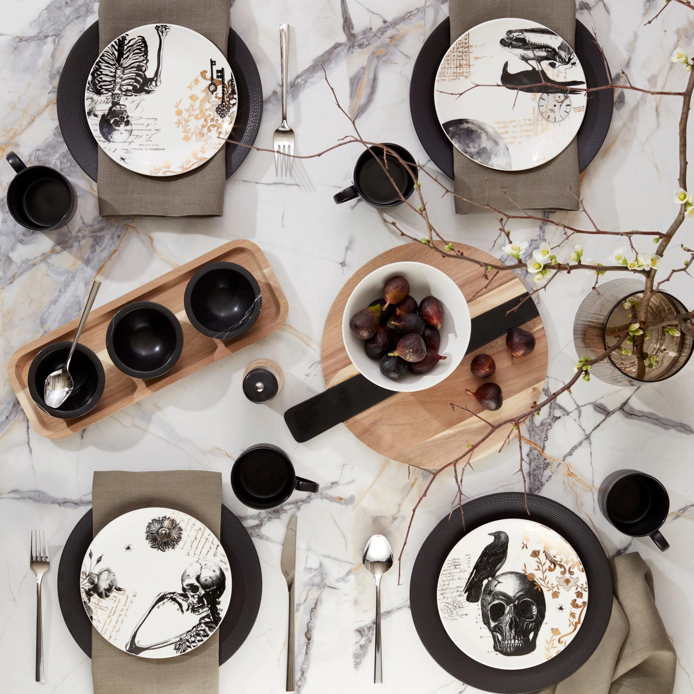 LX Collective Tray with 3 Dip Bowls