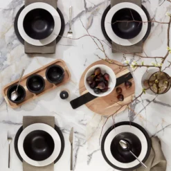 LX Collective White 12-Piece Dinnerware Set