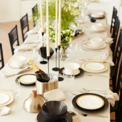 LX Collective White 12-Piece Dinnerware Set