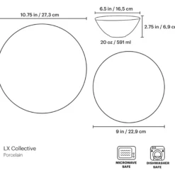 LX Collective White 12-Piece Dinnerware Set