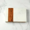 Marble & Wood Serving Board with Cheese Server Set