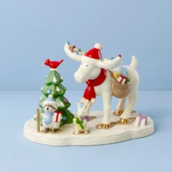 Marcel The Moose Delivering Gifts Figurine