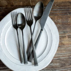 Marlise Black Satin 20-Piece Flatware Set