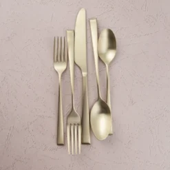 Marlise Champagne Satin 20-Piece Flatware Set
