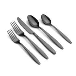 Mathison Black Sand Mirror 45-Piece Flatware Set