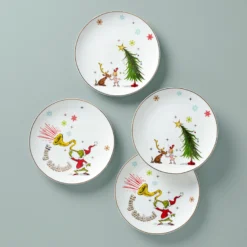 Merry Grinchmas Assorted Accent Plates, Set of 4
