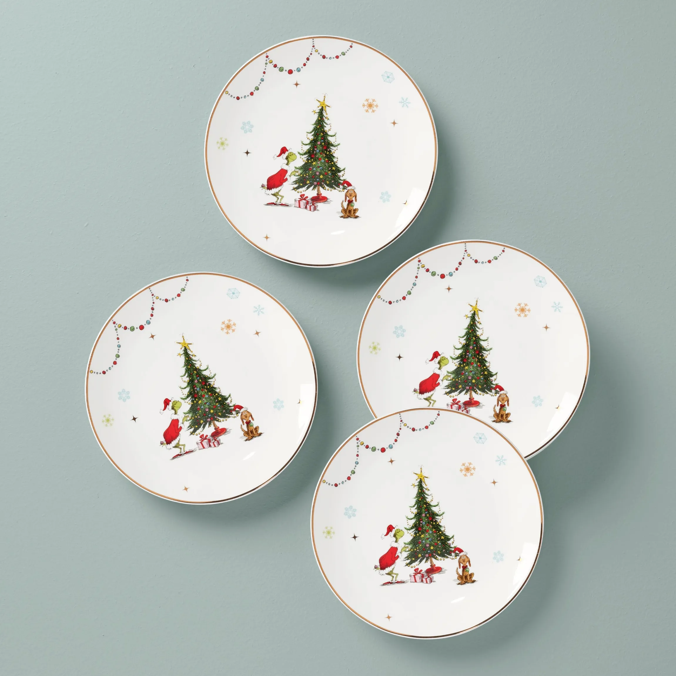 Merry Grinchmas Dinner Plates, Set of 4