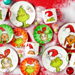 Merry Grinchmas Grinchie Grins Accent Plates, Set of 4