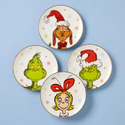 Merry Grinchmas Grinchie Grins Accent Plates, Set of 4