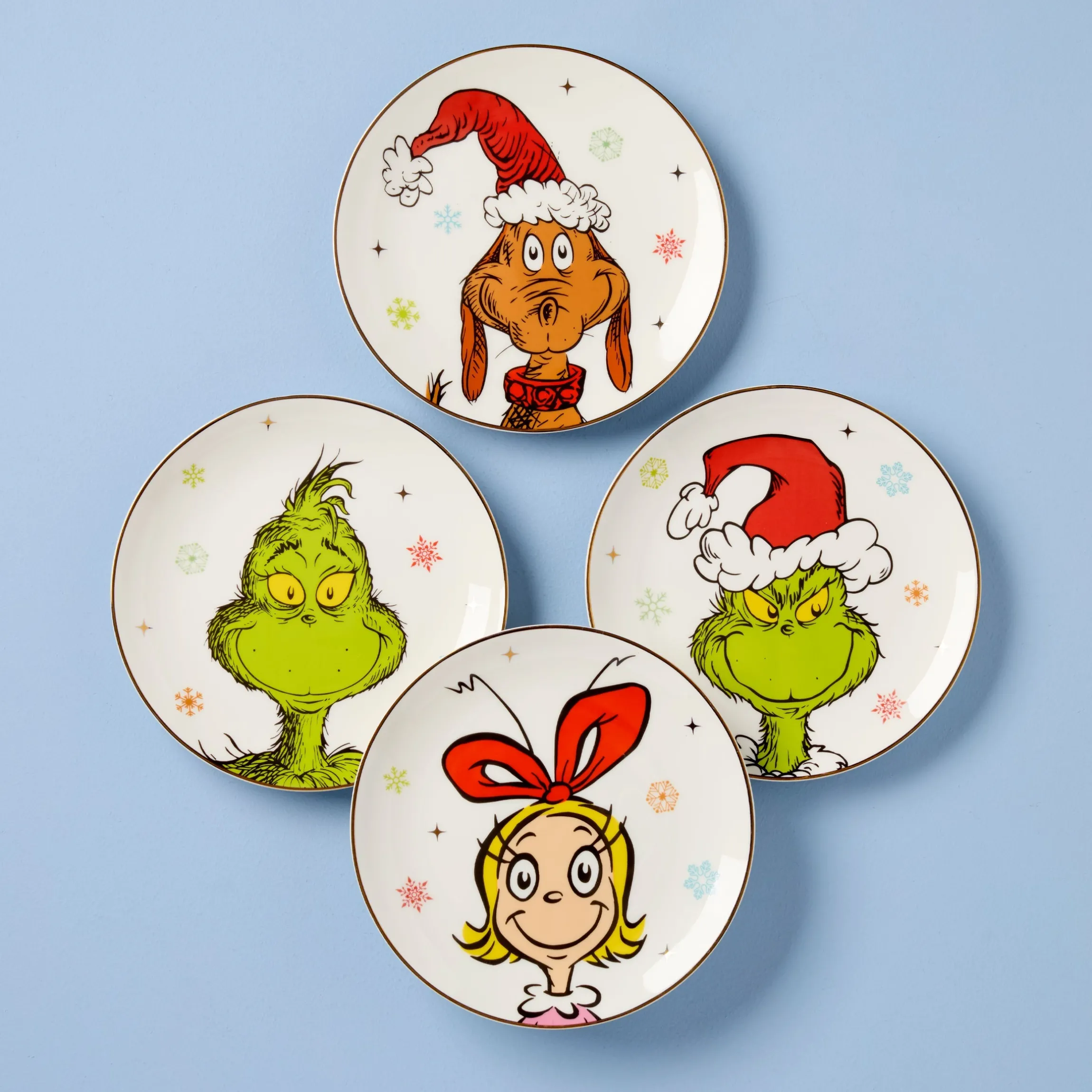 Merry Grinchmas Grinchie Grins Accent Plates, Set of 4