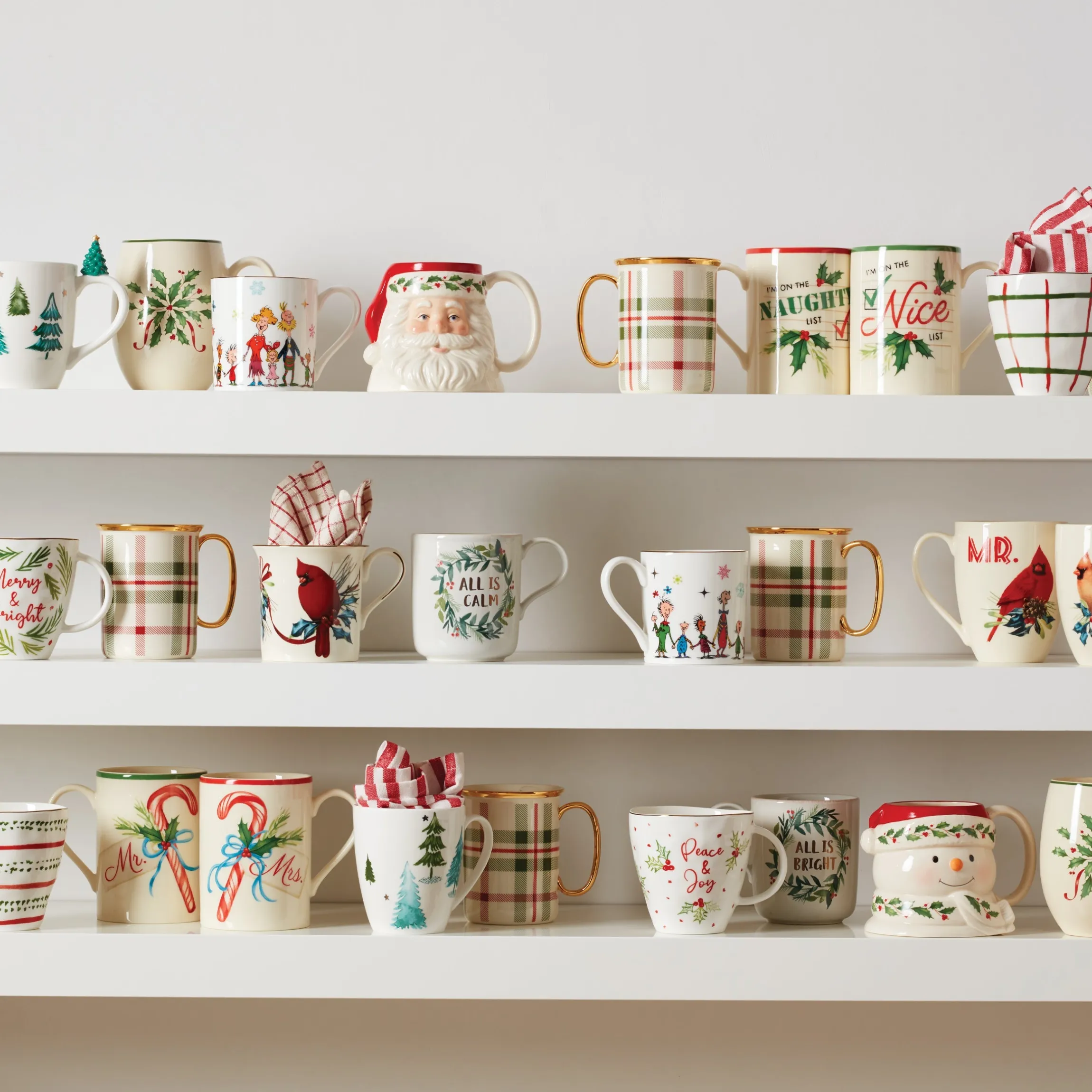 Merry Grinchmas Mugs, Set of 4