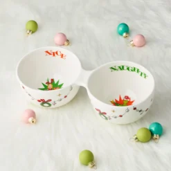 Merry Grinchmas Naughty or Nice Double Dip Bowl
