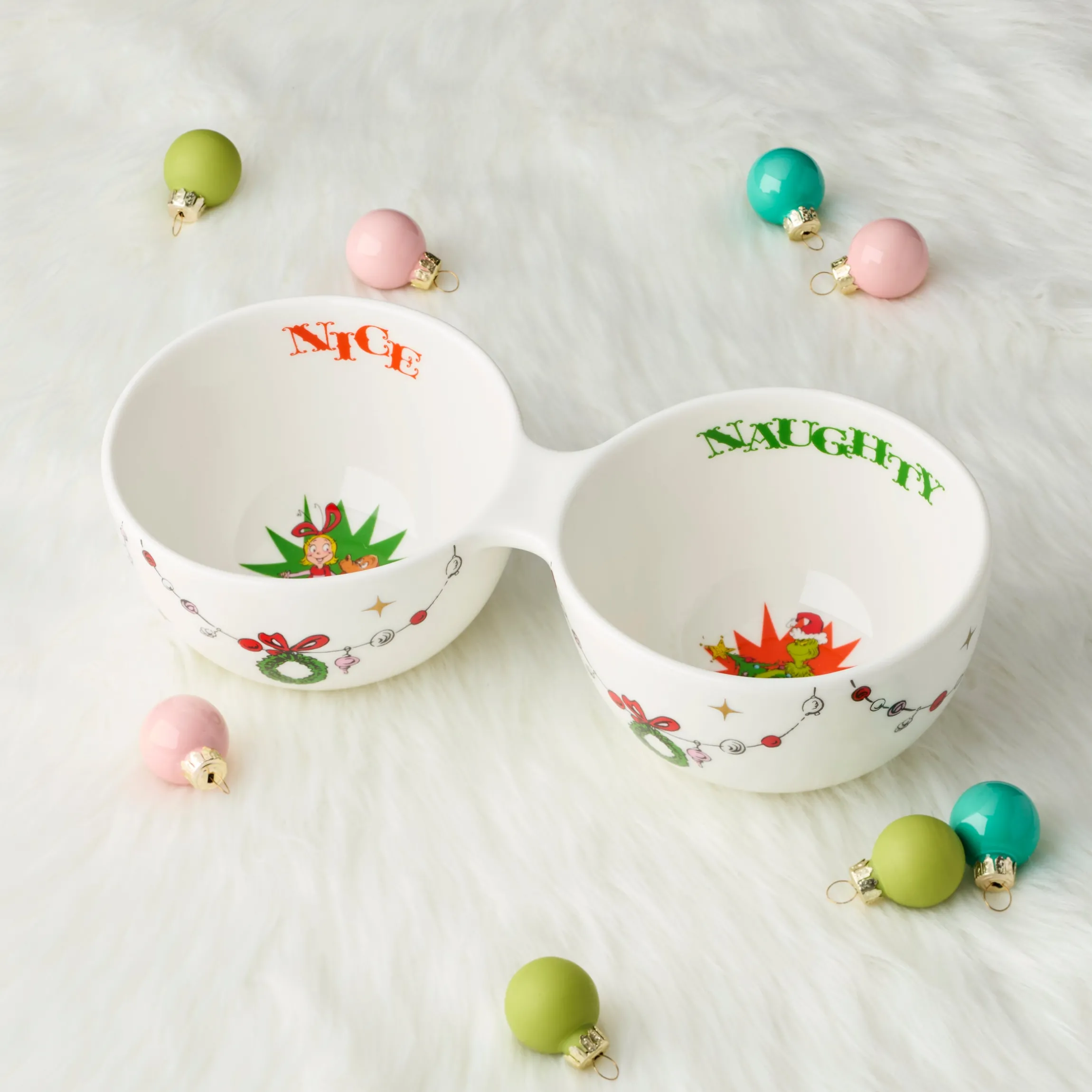 Merry Grinchmas Naughty or Nice Double Dip Bowl