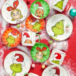 Merry Grinchmas Tidbit Plates, Set of 4