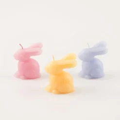 Mini Rainbow Bunny Candles, Set of 6