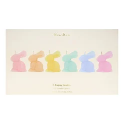 Mini Rainbow Bunny Candles, Set of 6