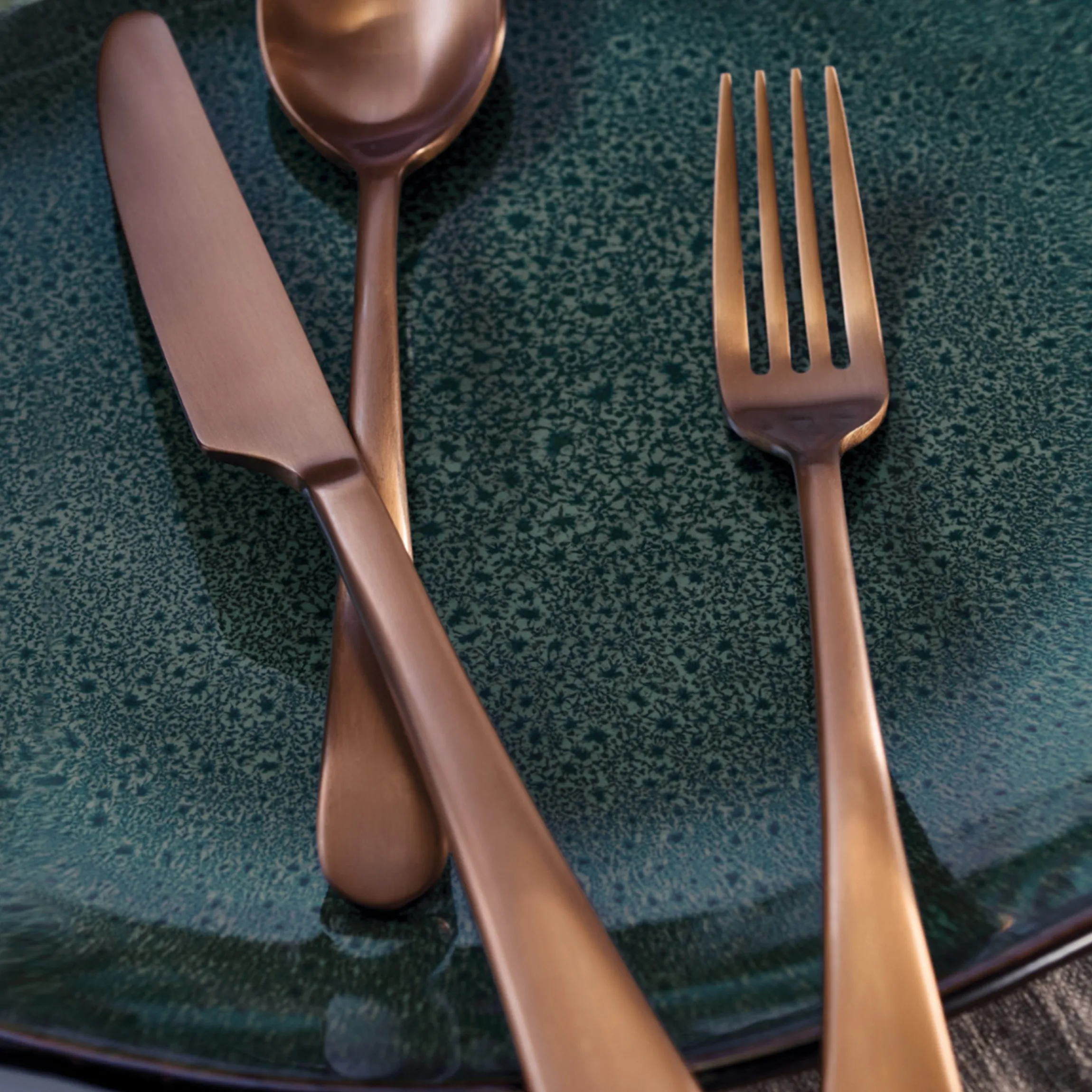 Mirabella Copper Titanium Satin 20-Piece Flatware Set
