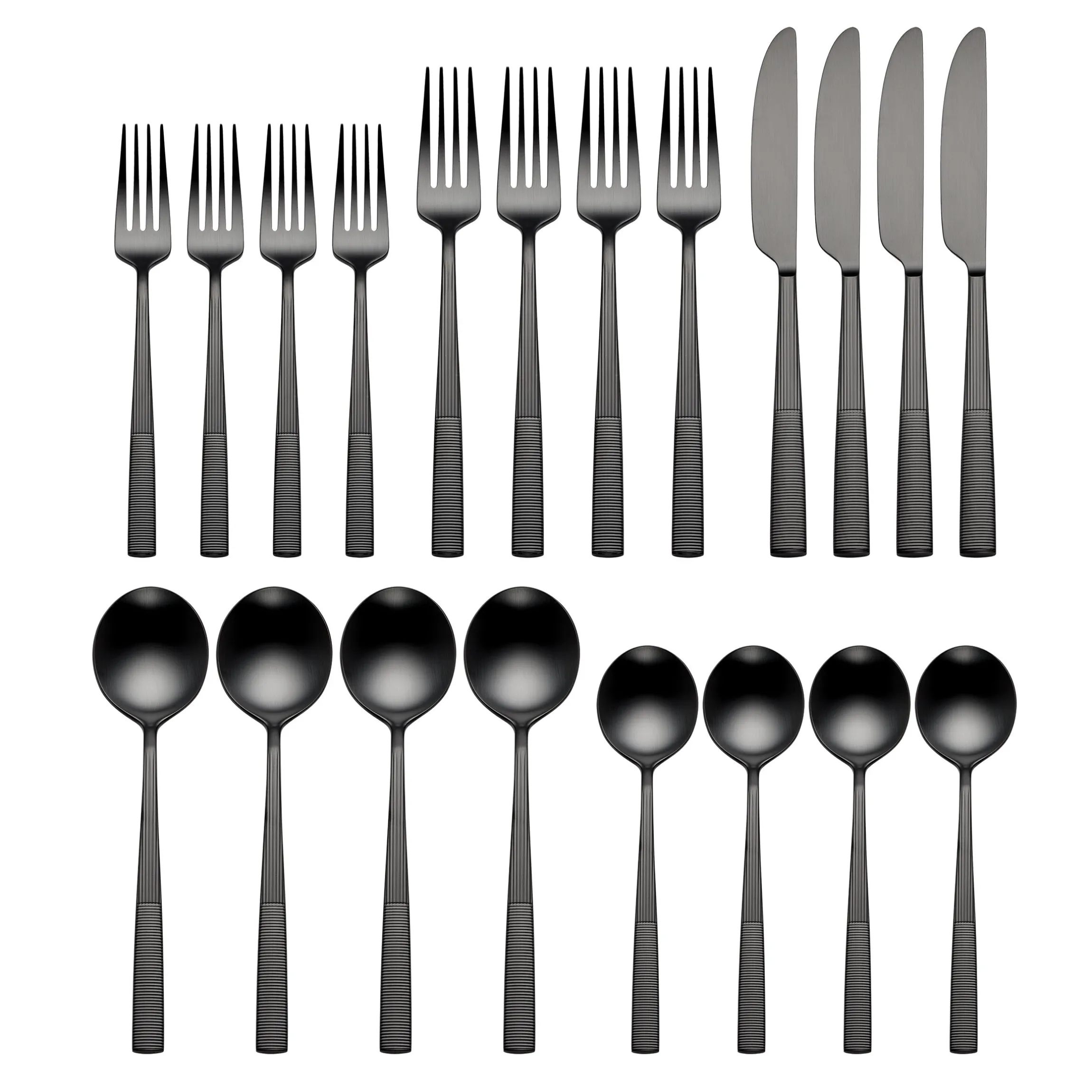 Modulus Black Satin 20-Piece Flatware Set