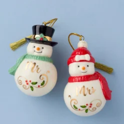 Mr & Mrs Snowman Ornaments
