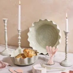 Nera Light Green Large Candle Holder