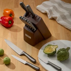 Nero Hammered Titanium 12 Piece Cutlery Block Set