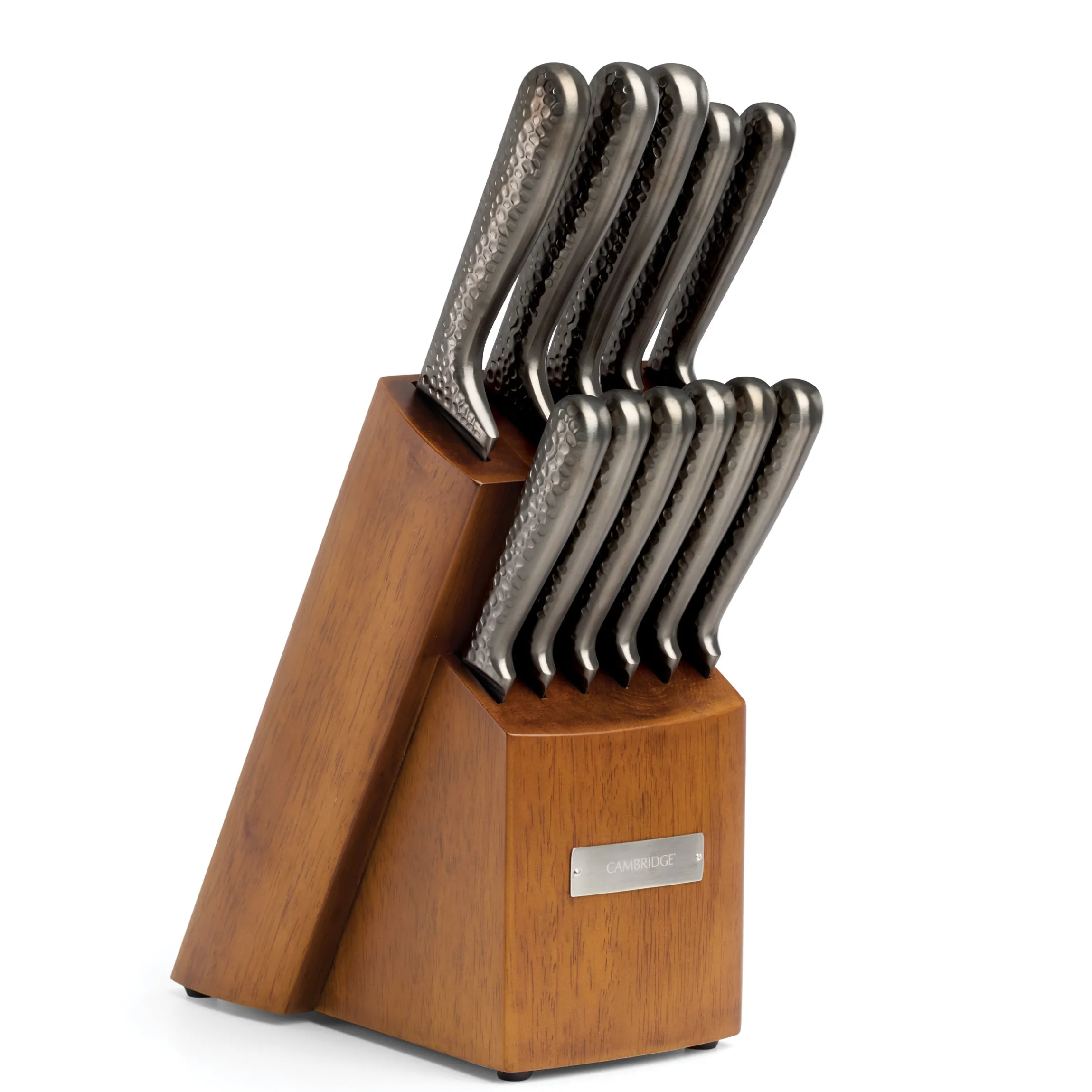 Nero Hammered Titanium 12 Piece Cutlery Block Set