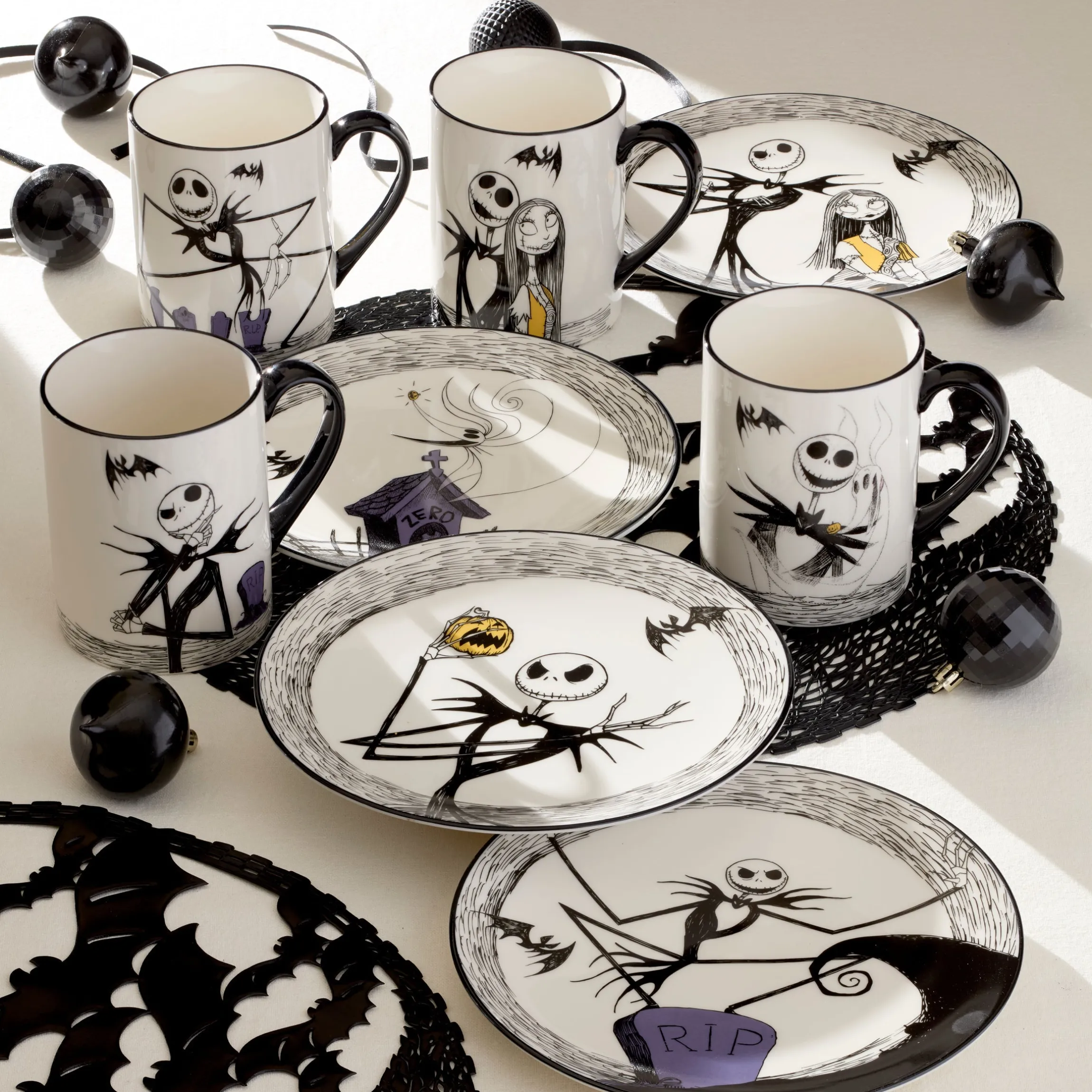 Nightmare Before Christmas Accent Plates, Set of 4