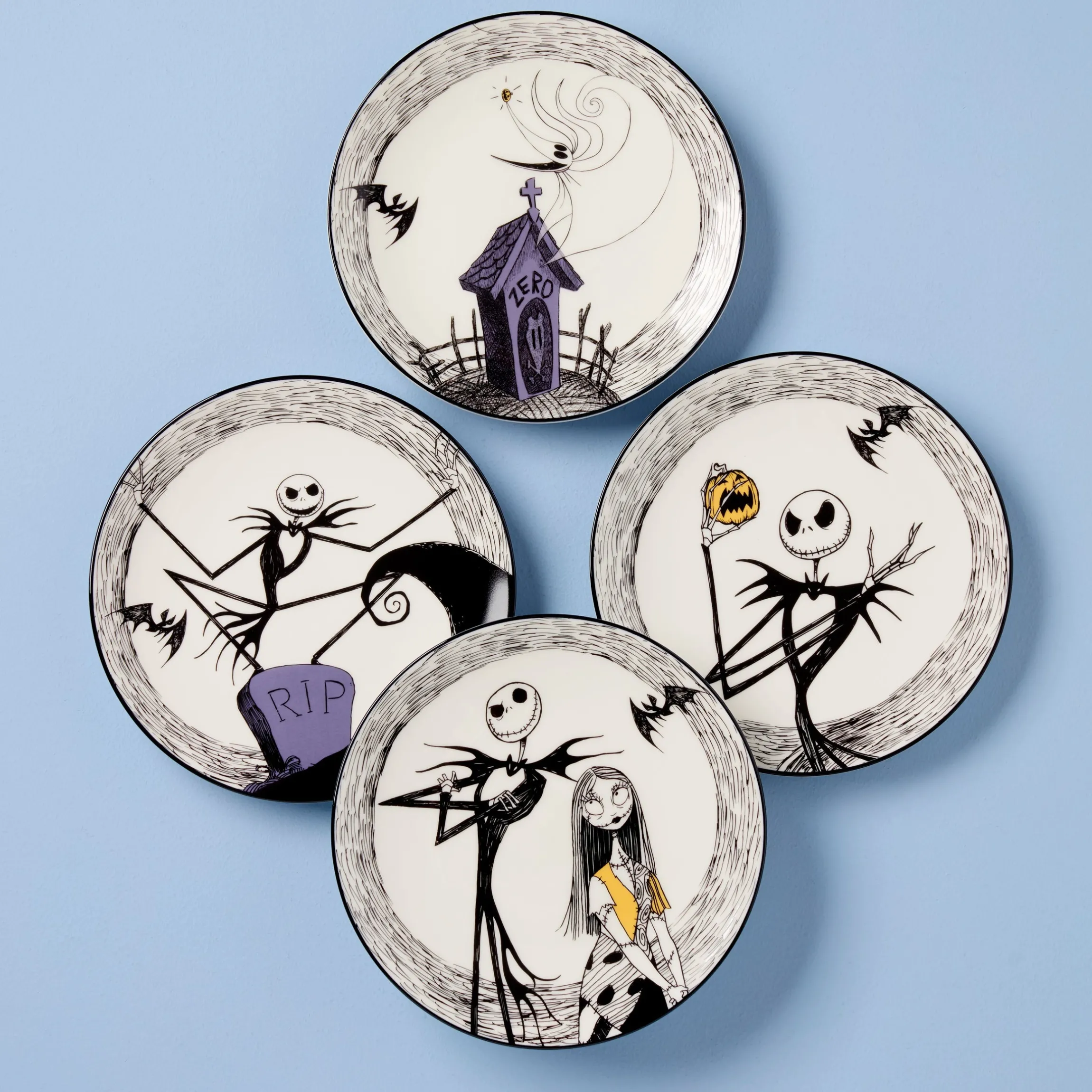 Nightmare Before Christmas Accent Plates, Set of 4