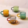 Niko Glass Espresso Cups & Saucers, Set of 4