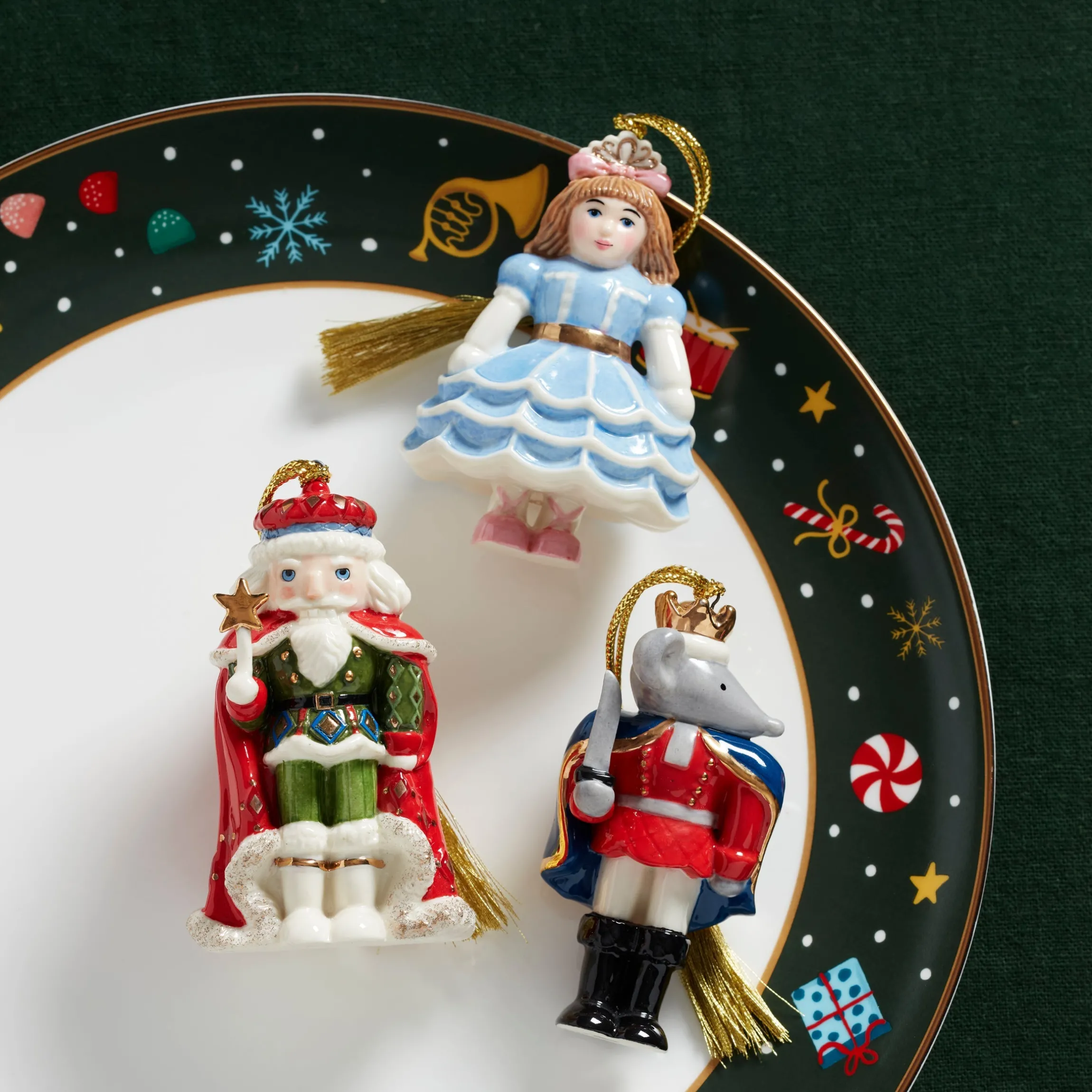 Nutcracker Ballet 3-Piece Ornament Set
