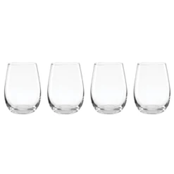5 O'Clock Stemless Wine Glasses, Set of 4