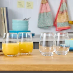 5 O'Clock Stemless Wine Glasses, Set of 4