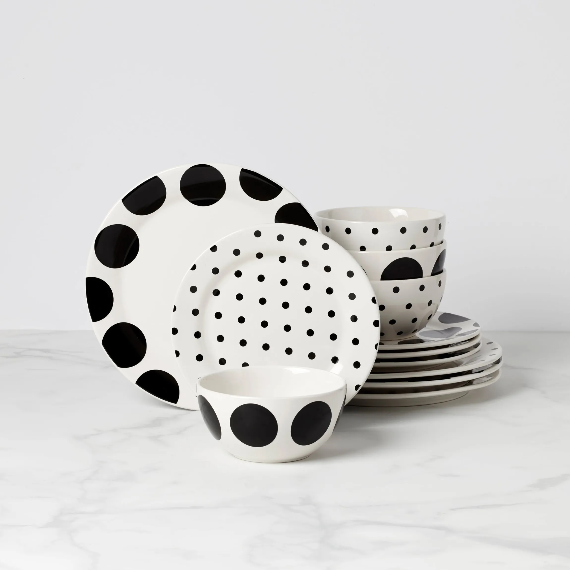 On The Dot 12-Piece Dinnerware Set