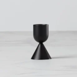 Onyx Brass Short Taper Candle Holder