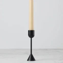 Onyx Brass Tall Taper Candle Holder
