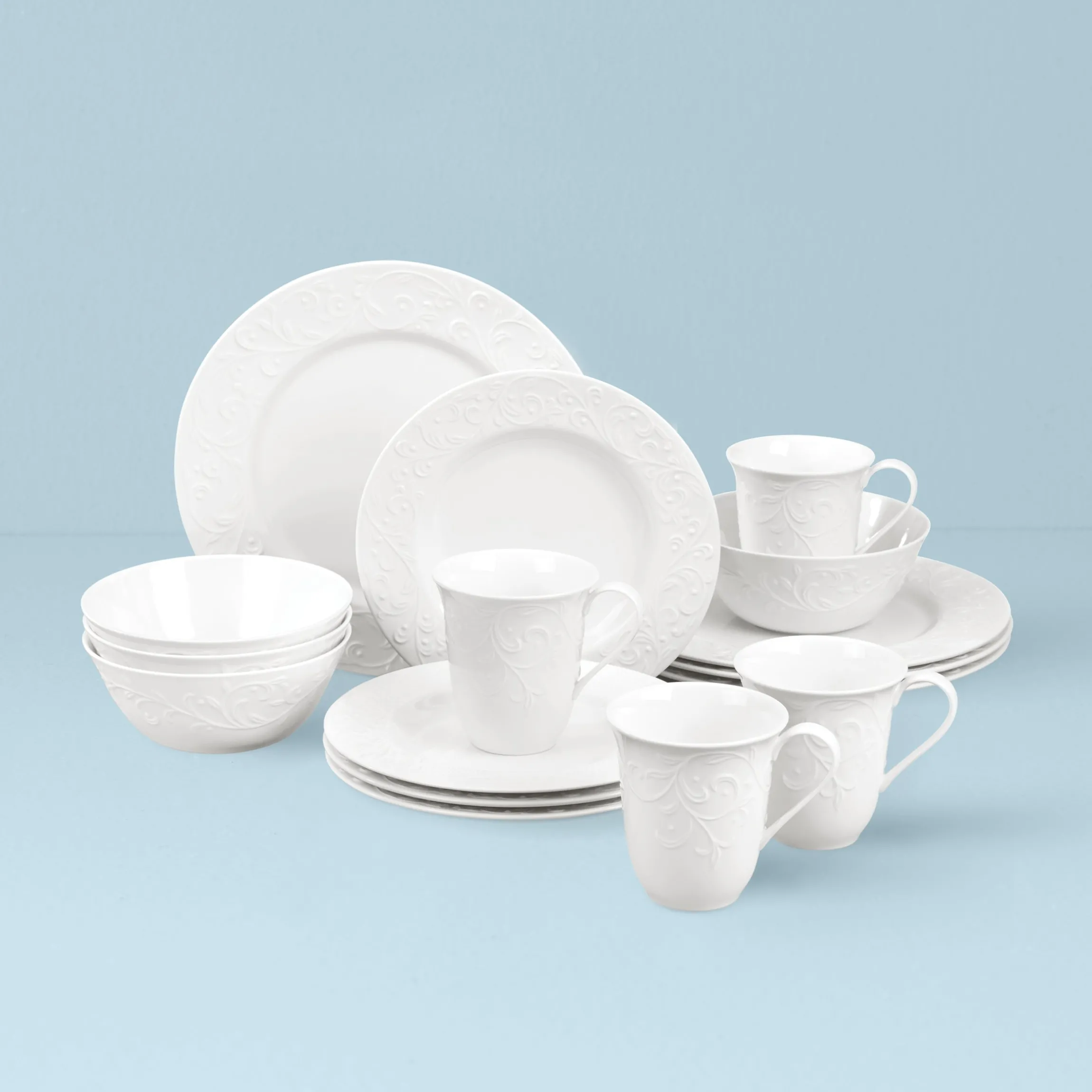 Opal Innocence Carved 16-Piece Dinnerware Set