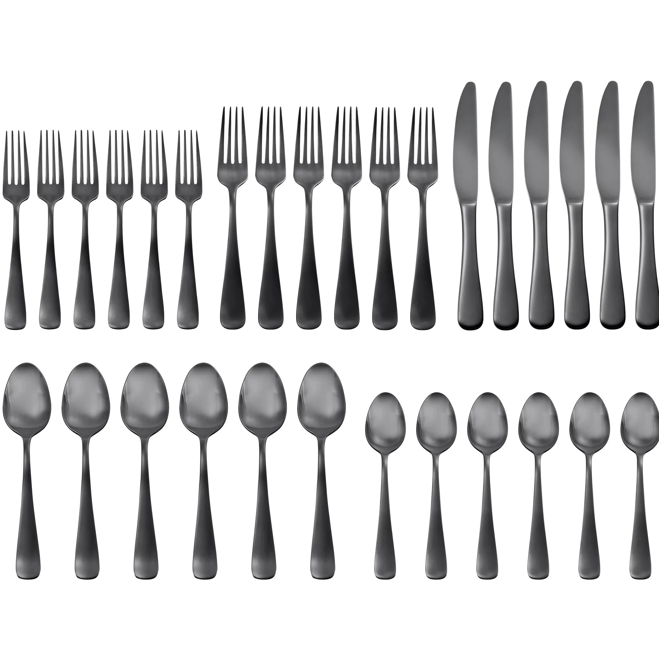 Opera Black Titanium 30-Piece Flatware Set