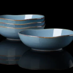 Organic Shades Blue Pasta Bowls, Set of 4