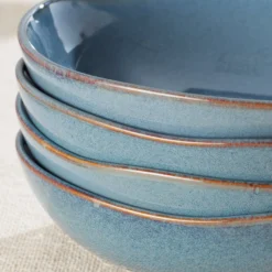 Organic Shades Blue Pasta Bowls, Set of 4