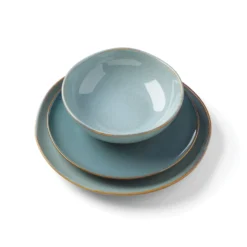 Organic Shades Blue 12-Piece Dinnerware Set