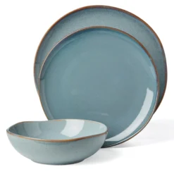 Organic Shades Blue 12-Piece Dinnerware Set