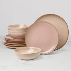 Organic Shades Clay 12-Piece Dinnerware Set
