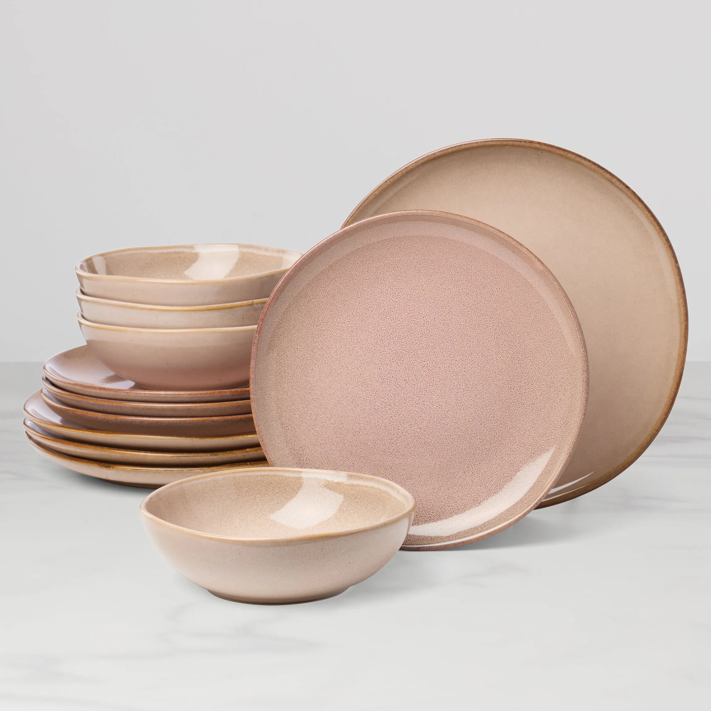 Organic Shades Clay 12-Piece Dinnerware Set