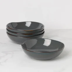 Organic Shades Gray Pasta Bowls, Set of 4